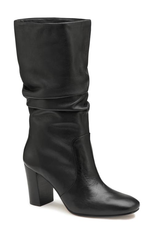Slouch Pull-On Boot in Black Calfskin