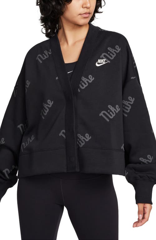 Nike Sportswear Phoenix Fleece Oversize Cardigan in Black at Nordstrom, Size Large