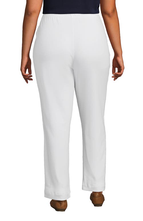 Lands' End Plus Size Sport Knit High Rise Pants In White