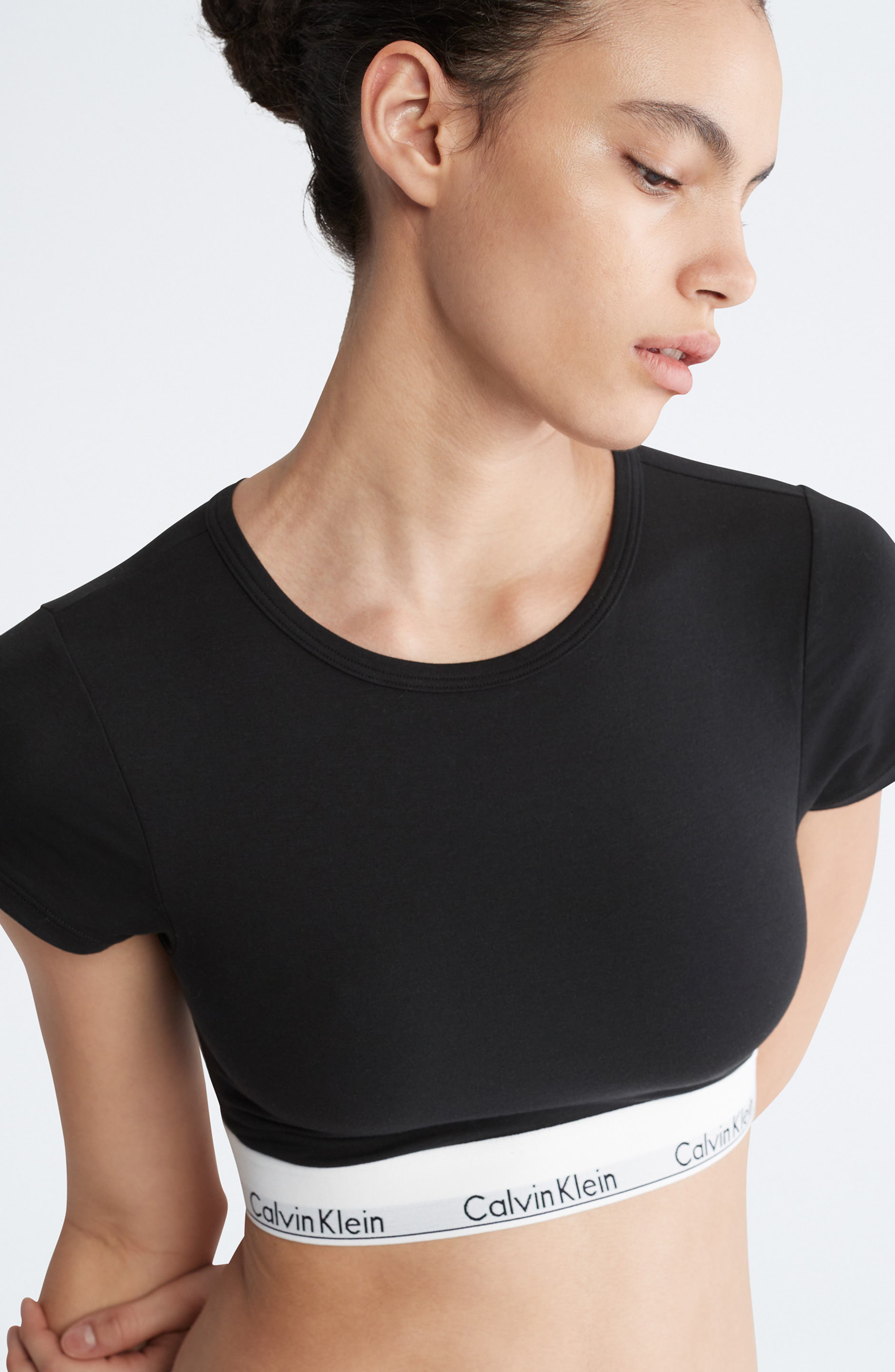 Calvin Klein Plus Size Printed V-Neck Chiffon Shift Dress - Black