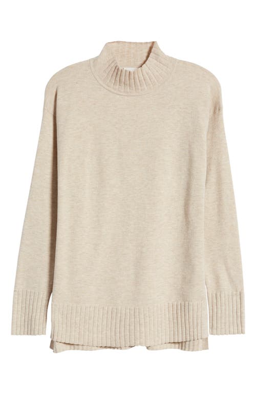 Shop Caslonr Caslon(r) Mock Neck Tunic Sweater In Tan Doeskin Heather