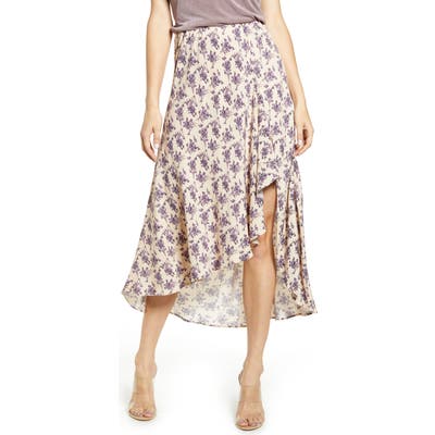 Codexmode Lilac Print Ruffle Skirt, Purple