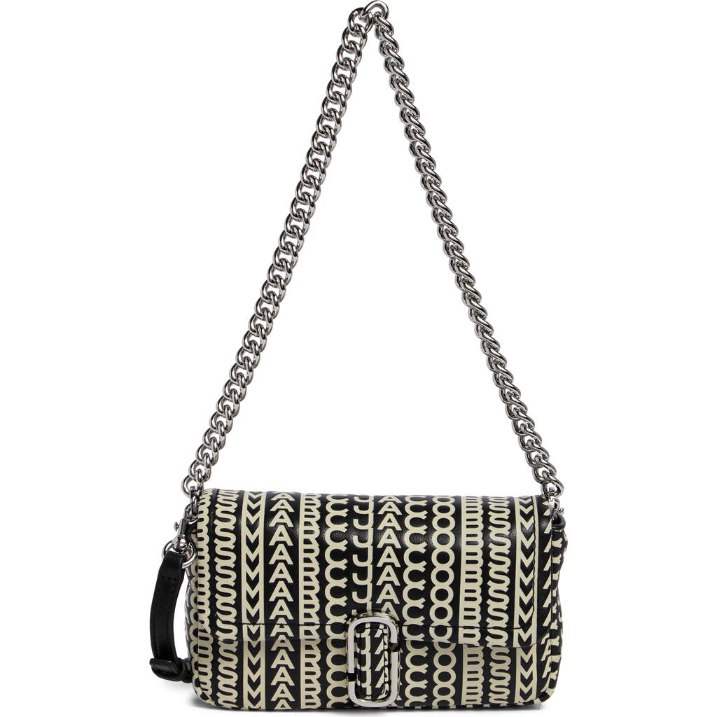 Marc Jacobs The Monogram Leather J Marc Mini Bag In Black/white