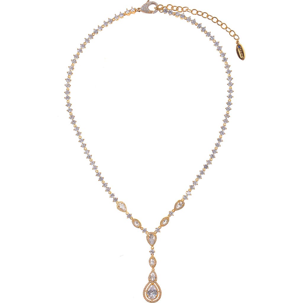 Shop Zaxie By Stefanie Taylor Cubic Zirconia Lariat Necklace In Gold