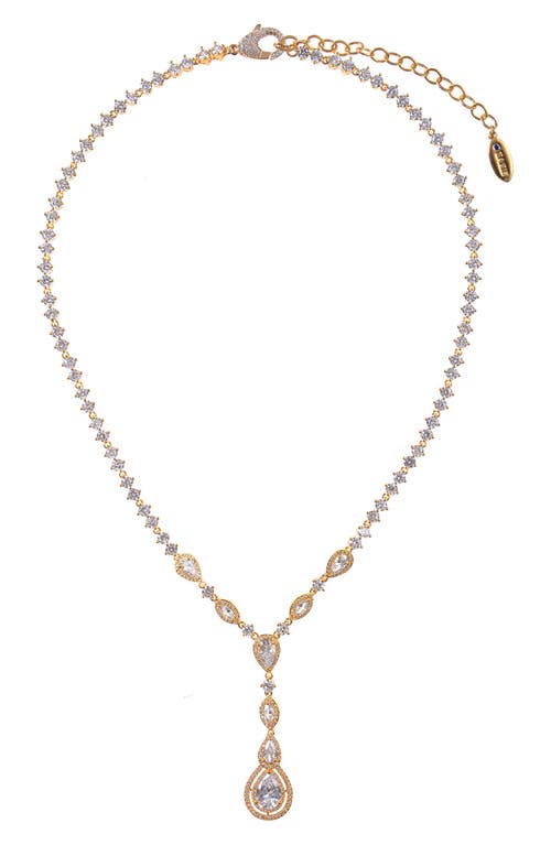 Shop Zaxie By Stefanie Taylor Cubic Zirconia Lariat Necklace In Gold