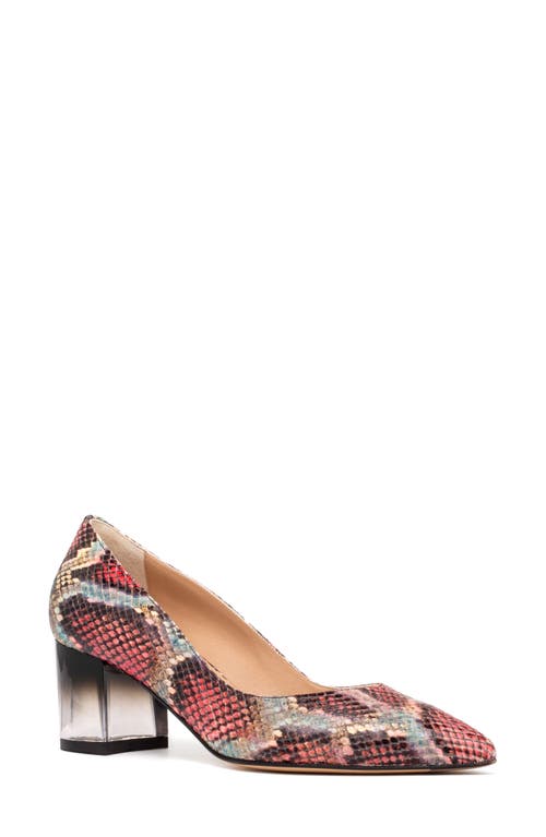 BEAUTIISOLES Lynn Pointed Toe Pump in Multi Viper Print Leather