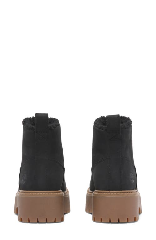 Timberland Stone Street Faux Fur Lined Bootie In Black Nubuck