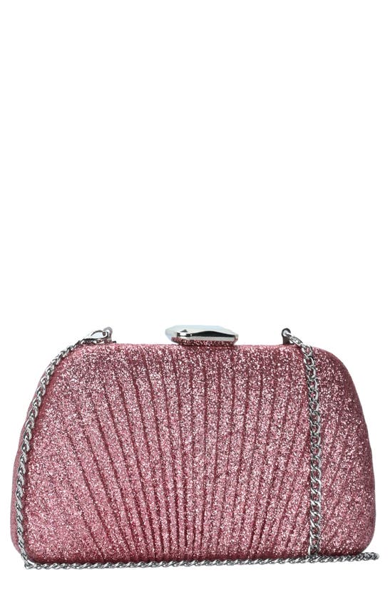 Shop Starlet Ruched Glitter Fabric Clutch In Pink