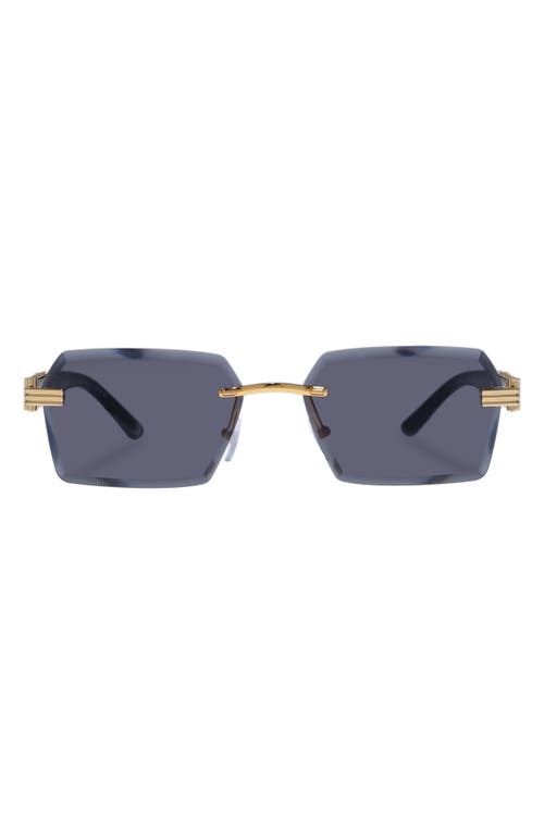 Nebula 60mm Rimless Square Sunglasses in Bright Gold /Black