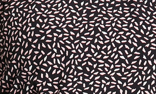 London Times Short Sleeve Midi Dress In Black/blush