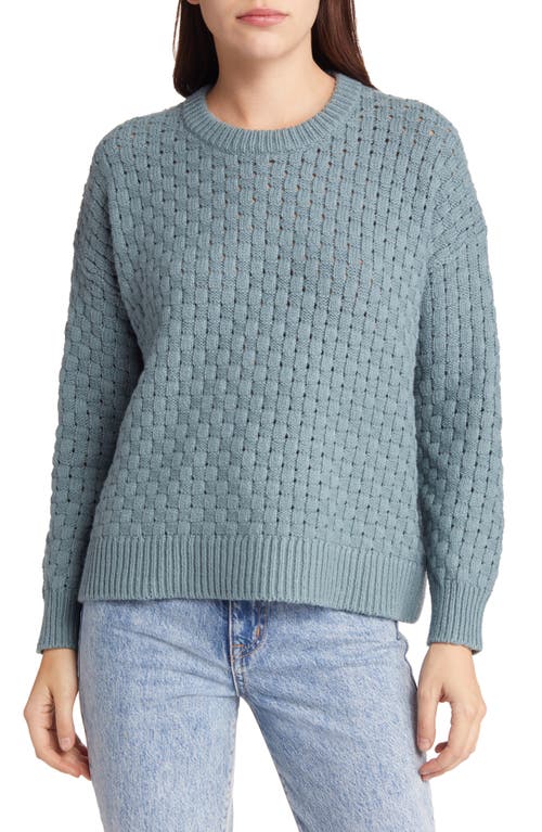 Madewell Basket Weave Stitch Sweater in Steely Ocean