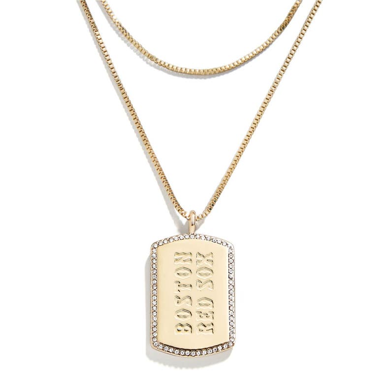 Shop Wear By Erin Andrews X Baublebar Boston Red Sox Dog Tag Necklace In Gold