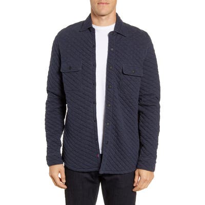 Faherty Belmar Quilted Shirt Jacket, Blue