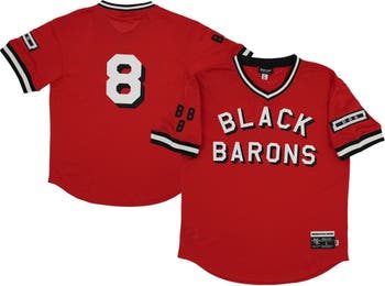 Men's Rings & Crwns #8 Red Birmingham Black Barons Mesh Replica V-Neck Jersey Size: Small