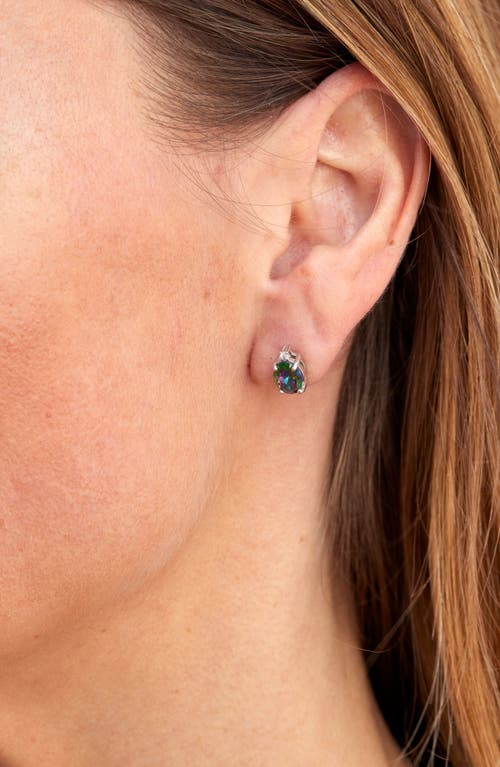 Savvy Cie Jewels Mystic Topaz & Cz Stud Earrings In Topaz