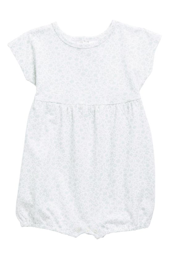 Nordstrom Rack Babies' Jersey Bubble Romper In Teal Steam Ditsy Dot