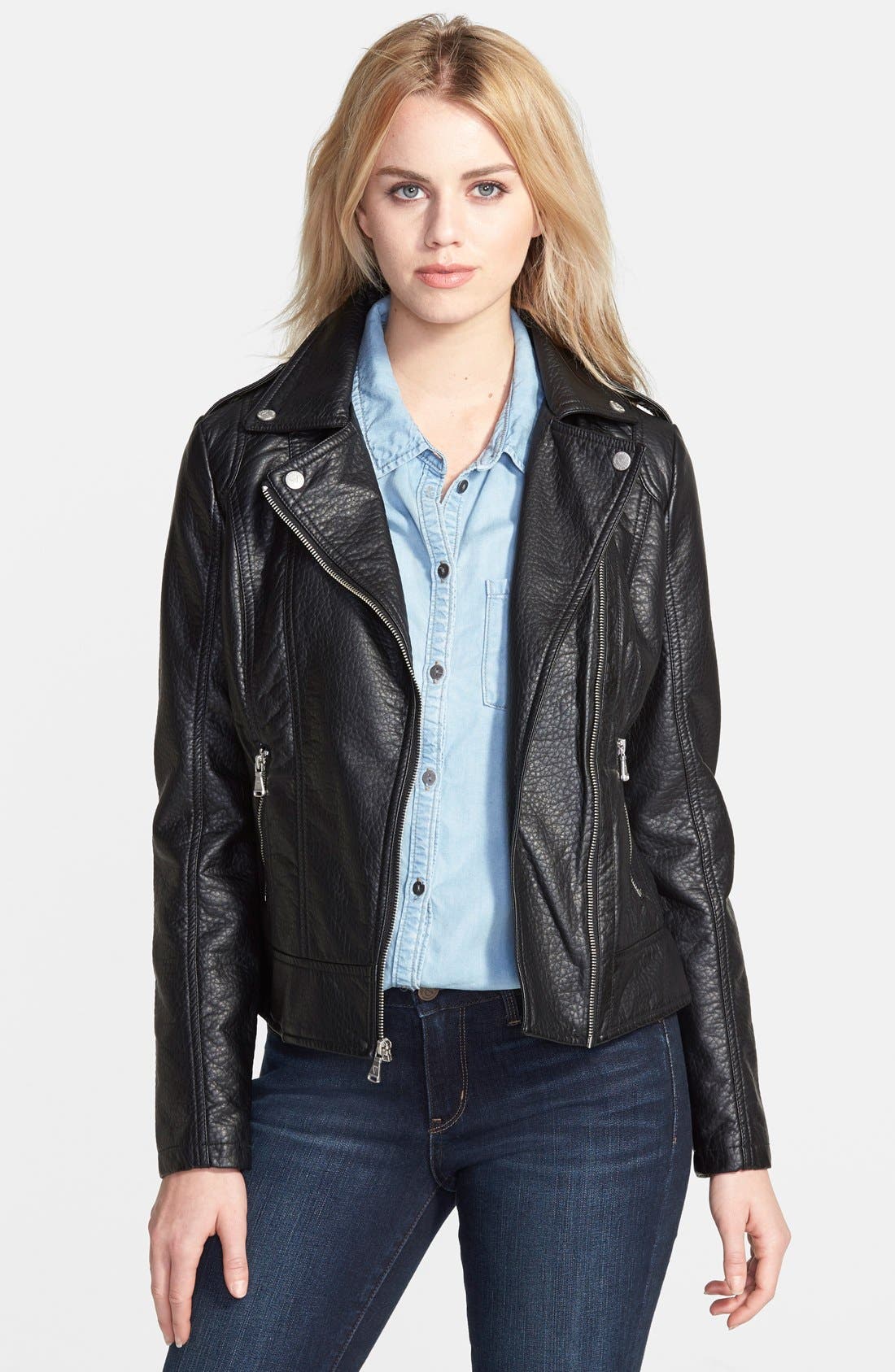 guess leather biker jacket