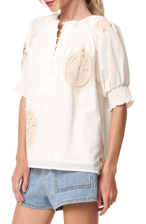 Shop Ciebon Tula Button Front Top In White