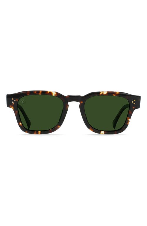 Shop Raen Rece 51mm Polarized Square Sunglasses In Brindle Tortoise/green Polar