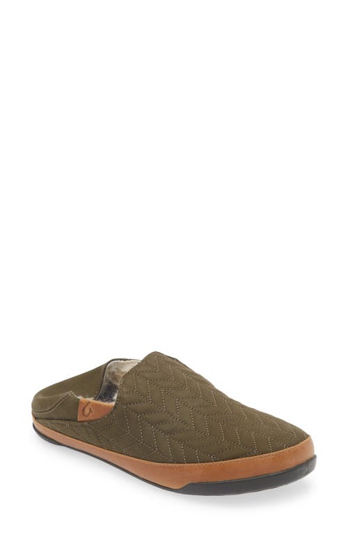 Shop Olukai Hanohano Genuine Shearling Slipper In Husk/husk