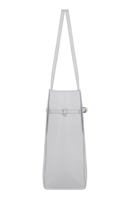 Shop Givenchy Small Voyou Leather North/south Tote In Light Grey