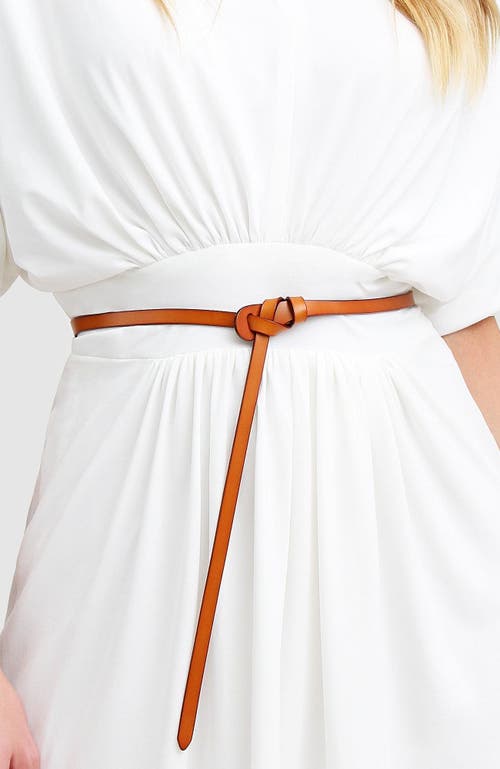 Belle & Bloom Tie The Knot Leather Belt In Brown