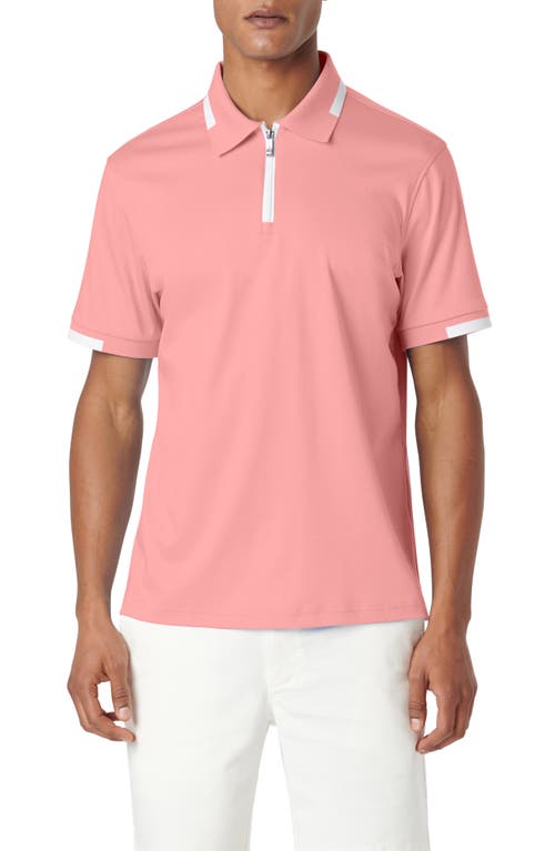 Bugatchi Tipped Quarter Zip Polo at Nordstrom,