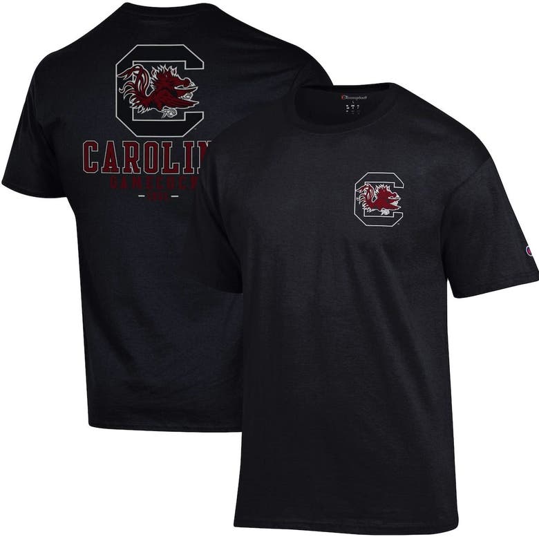 Shop Champion Black South Carolina Gamecocks Team Stack 2-hit T-shirt