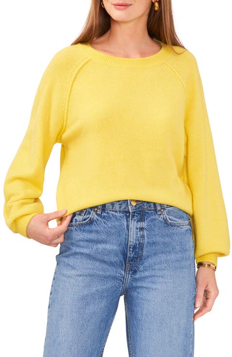  Yellow Sweaters for Women Women's Sweaters Long Sleeve Solid  Color Pullover Sweater Trendy Cable Knit Relaxed Fit Pullover Sweater Tops  Mesh Sweaters for Women : Sports & Outdoors