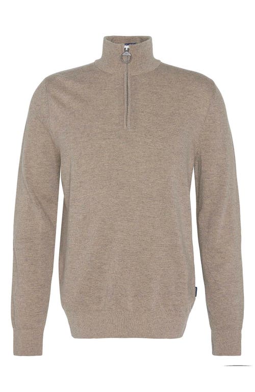 Shop Barbour Marlow Merino Wool & Cashmere Half Zip Sweater In Stone