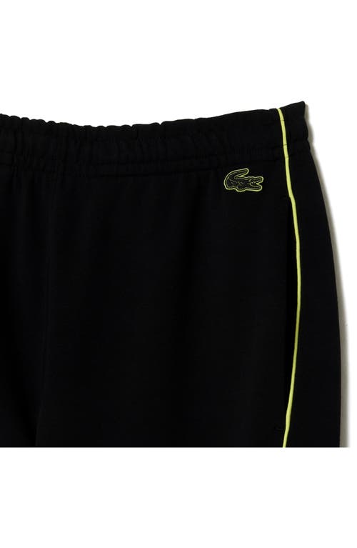 Shop Lacoste Knit Track Pants In Noir/limeira