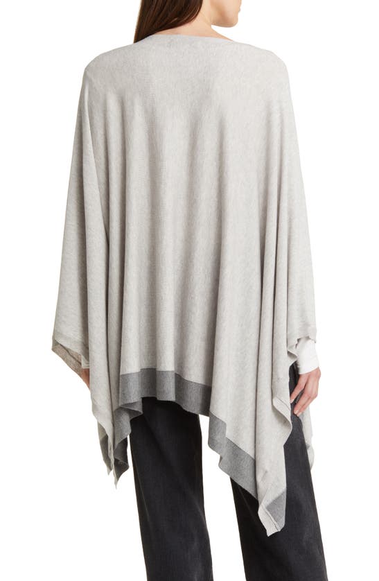 Nordstrom Cotton & Cashmere High-low Poncho In Grey Combo