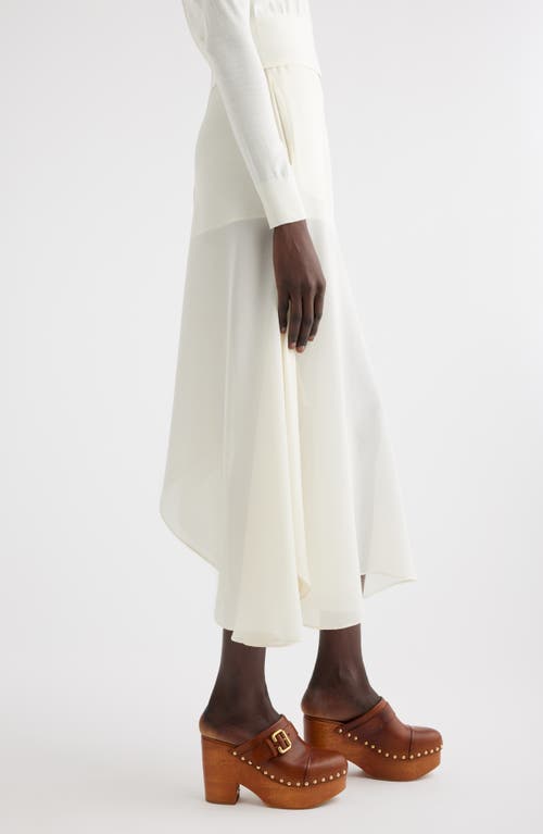 Shop Chloé Semisheer Silk Culottes In Iconic Milk