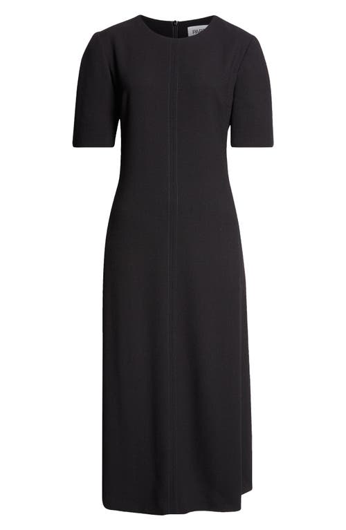 Shop Partow Floral Wool Crepe Midi Dress In Black