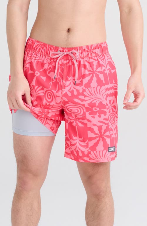SAXX Oh Buoy 2N1 7-Inch Volley Swim Shorts East Coast- Hibiscus at Nordstrom,