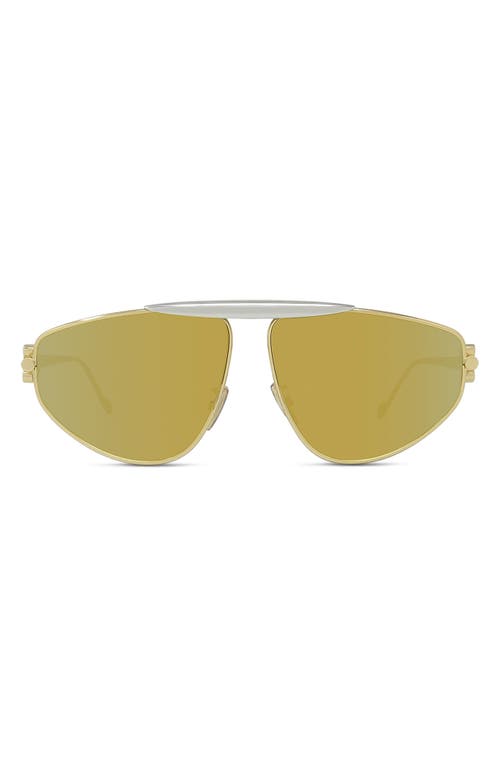 Loewe Anagram 61mm Pilot Sunglasses in Shiny Endura Gold /Brown at Nordstrom