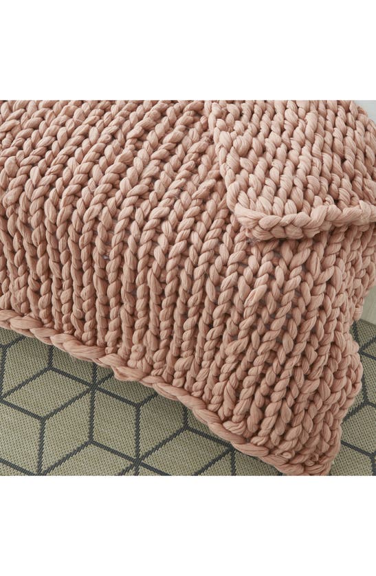 Shop Inspired Home Chunky Knit Throw Blanket In Blush