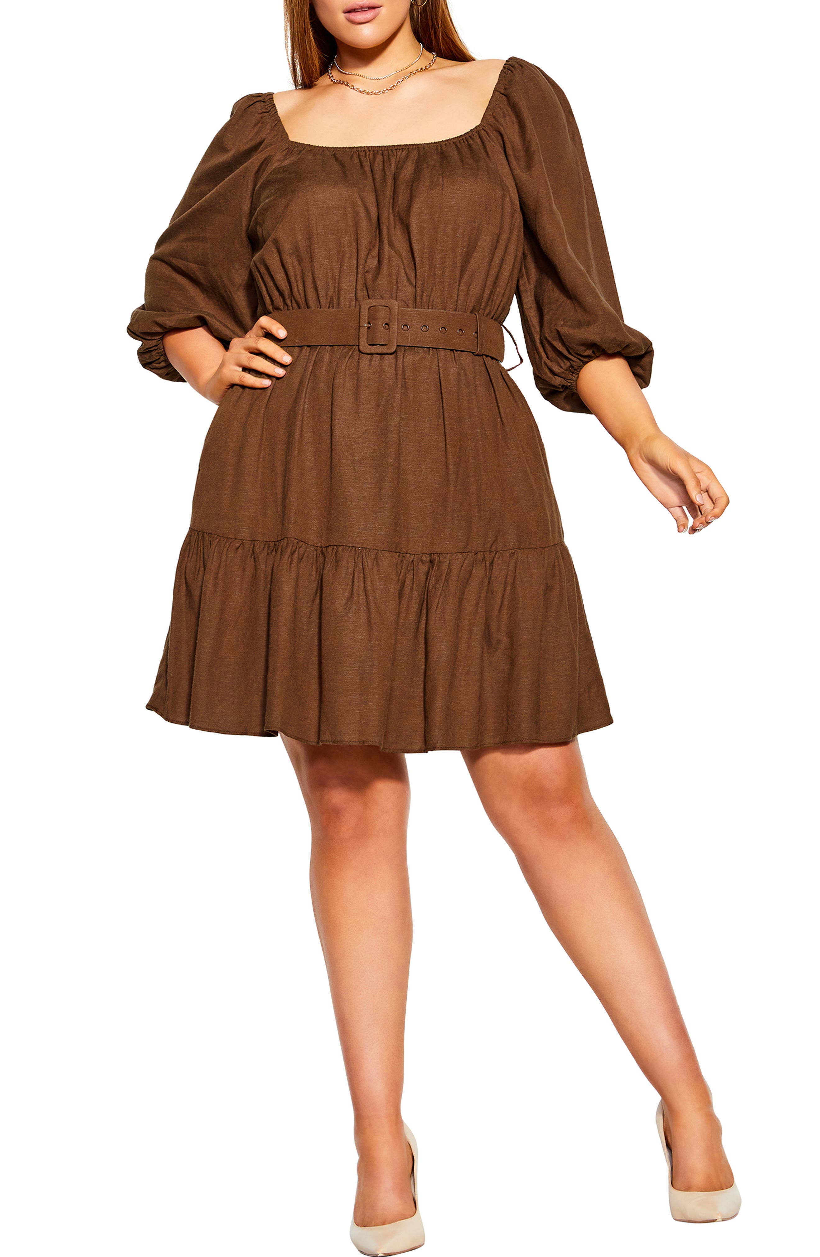 City Chic Summer Breeze Belted Linen 