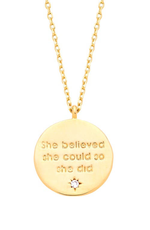 Engraved Quote Necklace in Gold