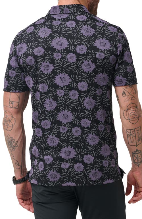 Shop Travismathew Not Happening Floral Piqué Polo In Black