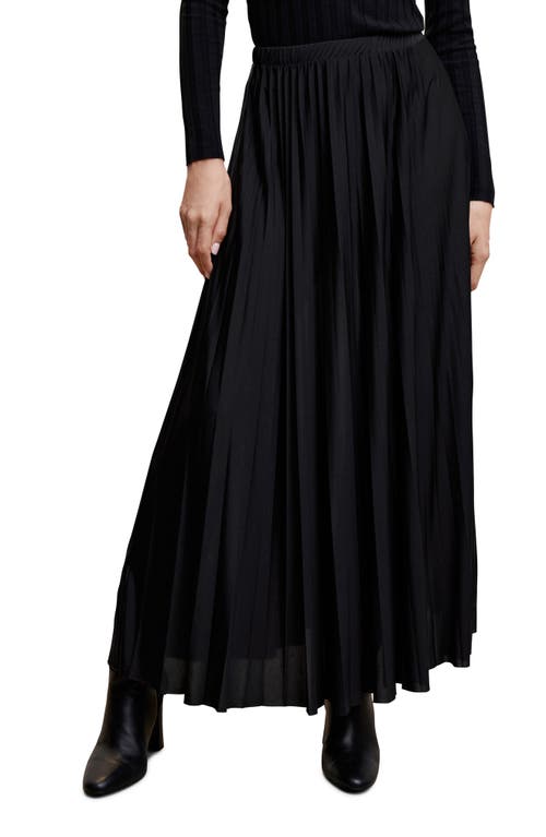 MANGO Pleated Maxi Skirt in Black