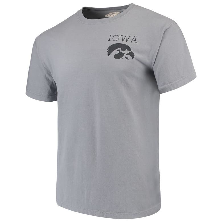 Image One Men's Gray Iowa Hawkeyes Comfort Colors Campus Scenery T-shirt