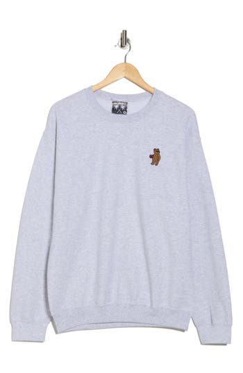 Riot Society Embroidered Bear Crewneck Sweatshirt In Grey