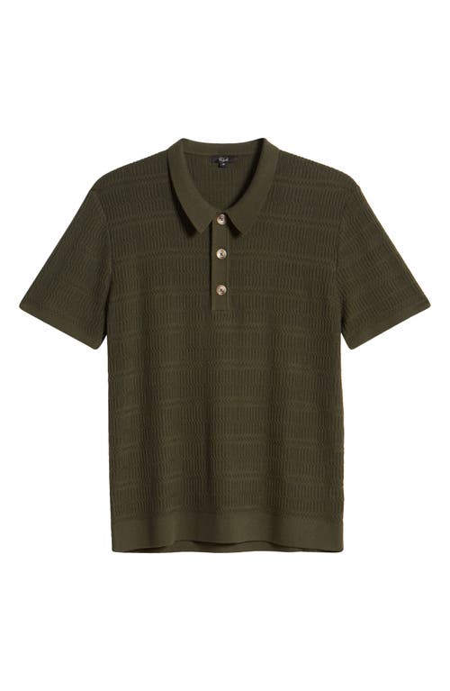 Shop Rails Nathan Short Sleeve Ribbed Polo Sweater In Ancient Olive