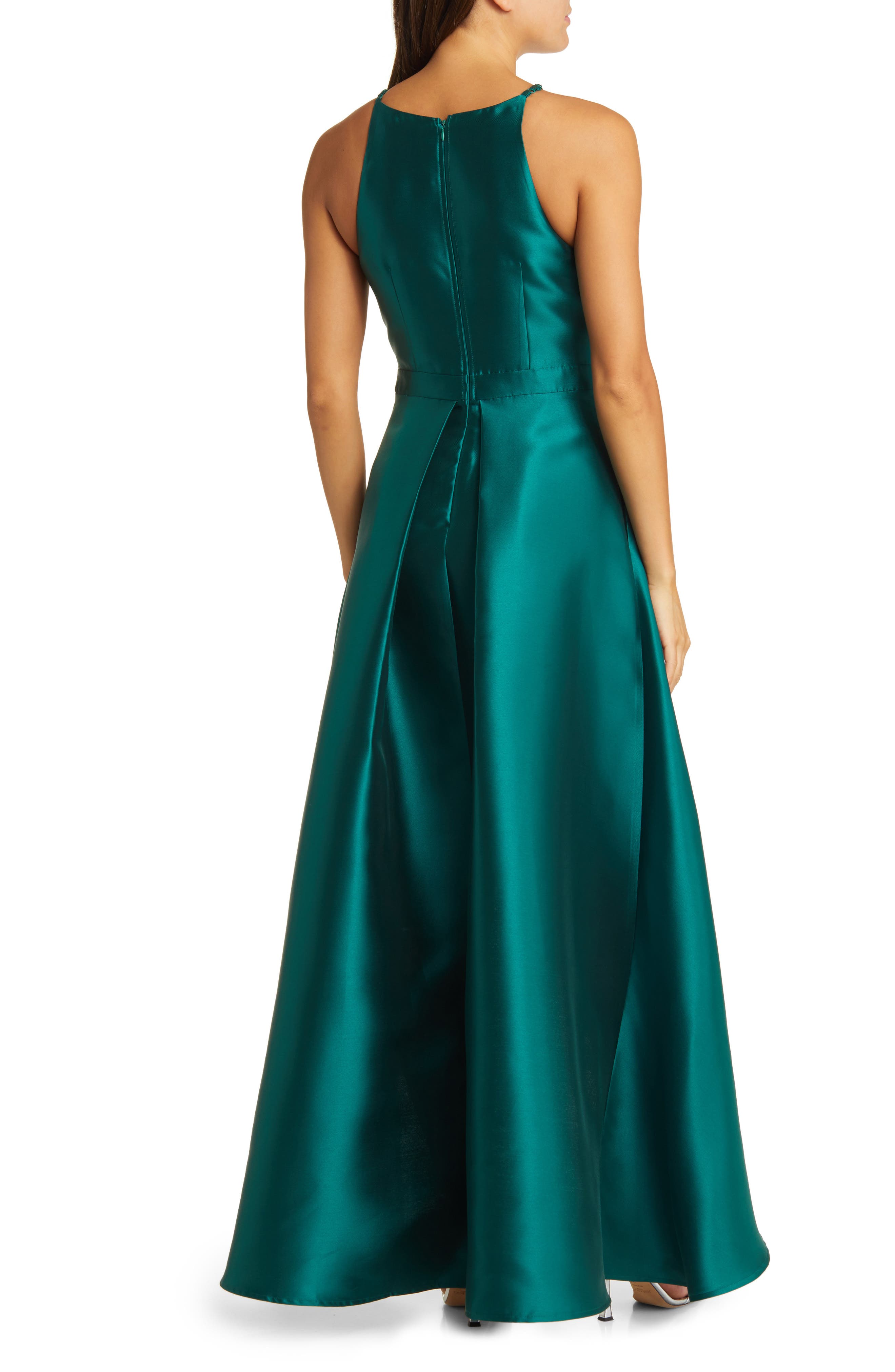 green emerald velvet dress Wrapped Tiered Midi Dress Emerald / L