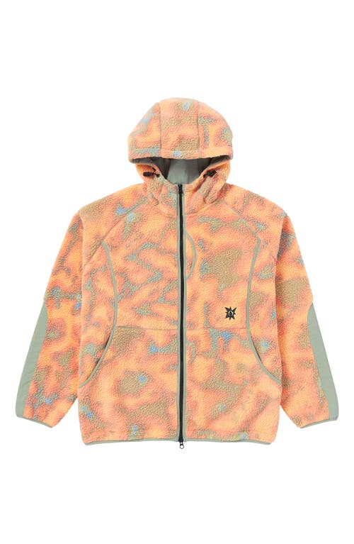 Shop Volcom Iguchi Camouflage Fleece Zip Hoodie In Tigerlily