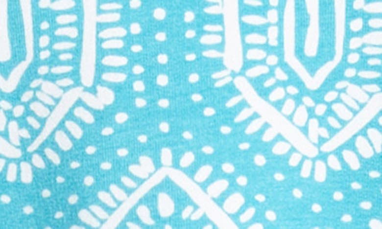 Shop Hatley Bella Batik Print Stretch Cotton Blend Dress In Turquoise
