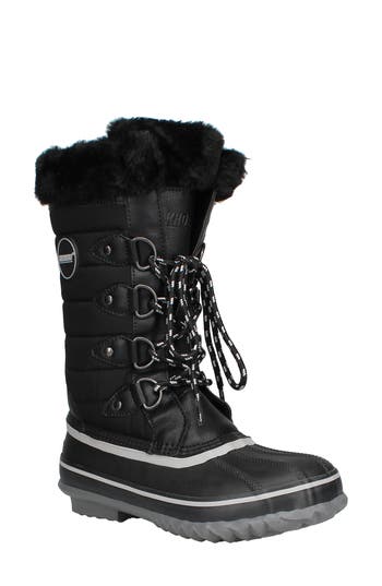 Khombu Denise Faux Fur Lined Boot In Black