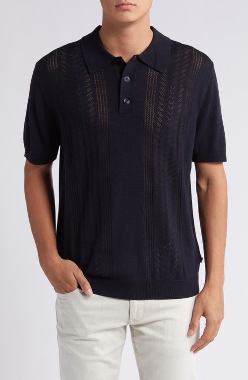 NN07 Thor Short Sleeve Wool Blend Polo Sweater at Nordstrom,