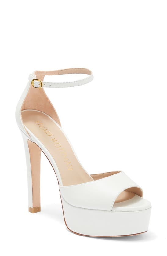 Stuart Weitzman Disco Platform Sandal In White